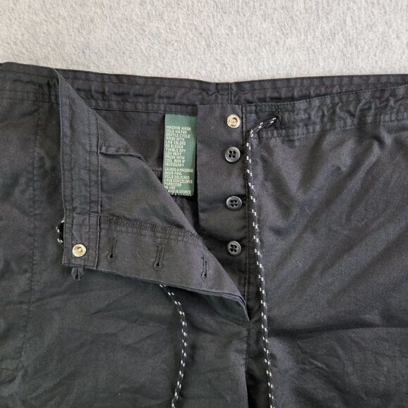 Lauren Ralph Lauren Pants Womens Small Black Drawstring Ankles Hidden Button Fly - Picture 4 of 16